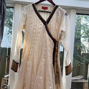 Angrakha style cotton blend anarkali